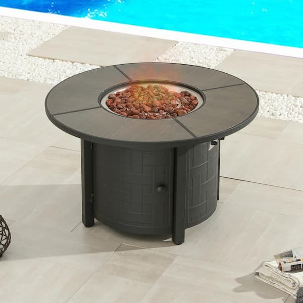 Round Metal Propane Fire Pit Table, Home Depot Outdoor Propane Fire Pit Table