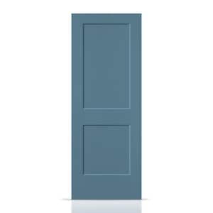 30 in. x 80 in. Dignity Blue Painted MDF Solid Core 2 Panel Shaker Interior Slab Door