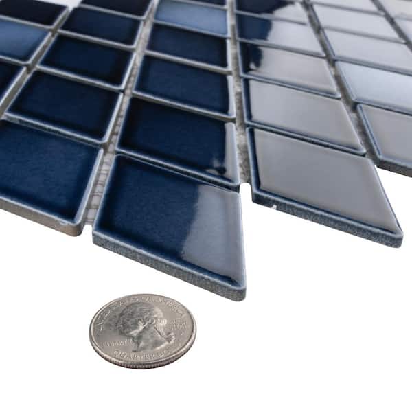 Hudson Kite Midnight 10 in. x 12 in. Porcelain Floor and Wall Mosaic Tile (8.56 sq. ft./Case)