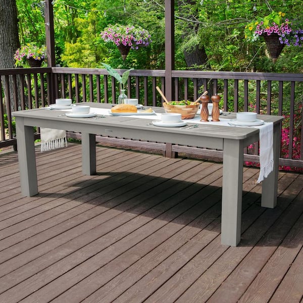 Highwood Harbor Gray 42 in. x 84 in. Rectangular Recycled Plastic Outdoor Dining Table
