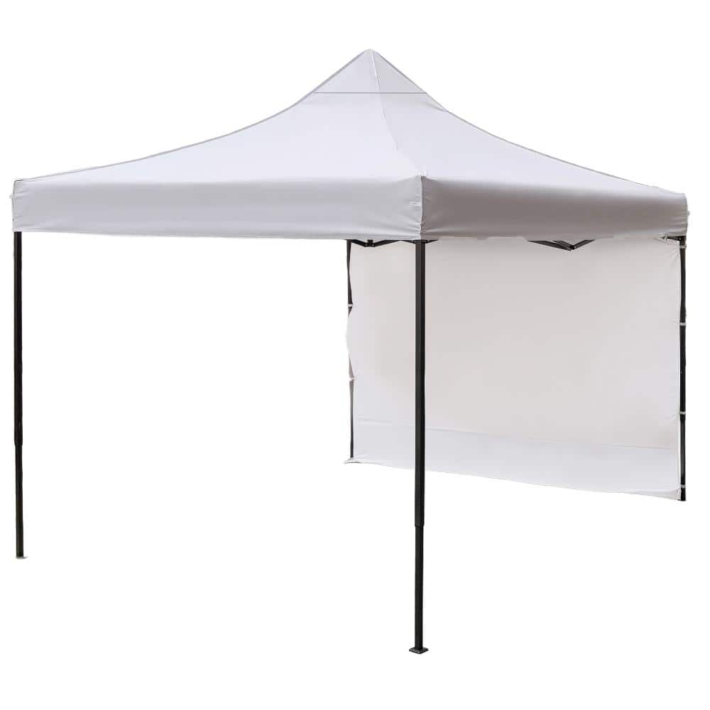 10x10 Silver Pop Up Water-Resistant Canopy Tent with Black Speckled Steel Frame and 1 Sidewall price history on PriceWatchPro