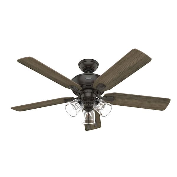 Hunter Rosner 52 in. Indoor Noble Bronze Ceiling Fan with Light Kit Included