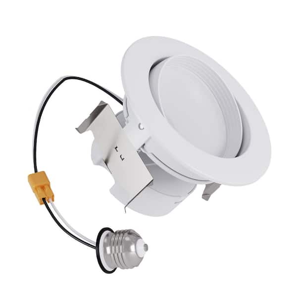 HALO RA 4 in. Integrated LED Recessed Light Trim, 600 Lumens/900 Lumens, 5 Selectable CCT, D2W, 120-Volt, White
