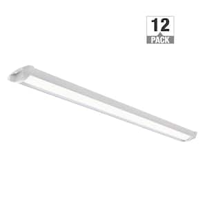 44 in. 120-Watt Equivalent 3400 Lumen Quick Easy Install Integrated LED Strip Light Fixture 4000K Bright White (12-Pack)