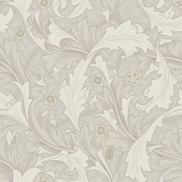 A-Street Prints Granville Leafy Vine White Non-Pasted Non Woven Wallpaper Sample