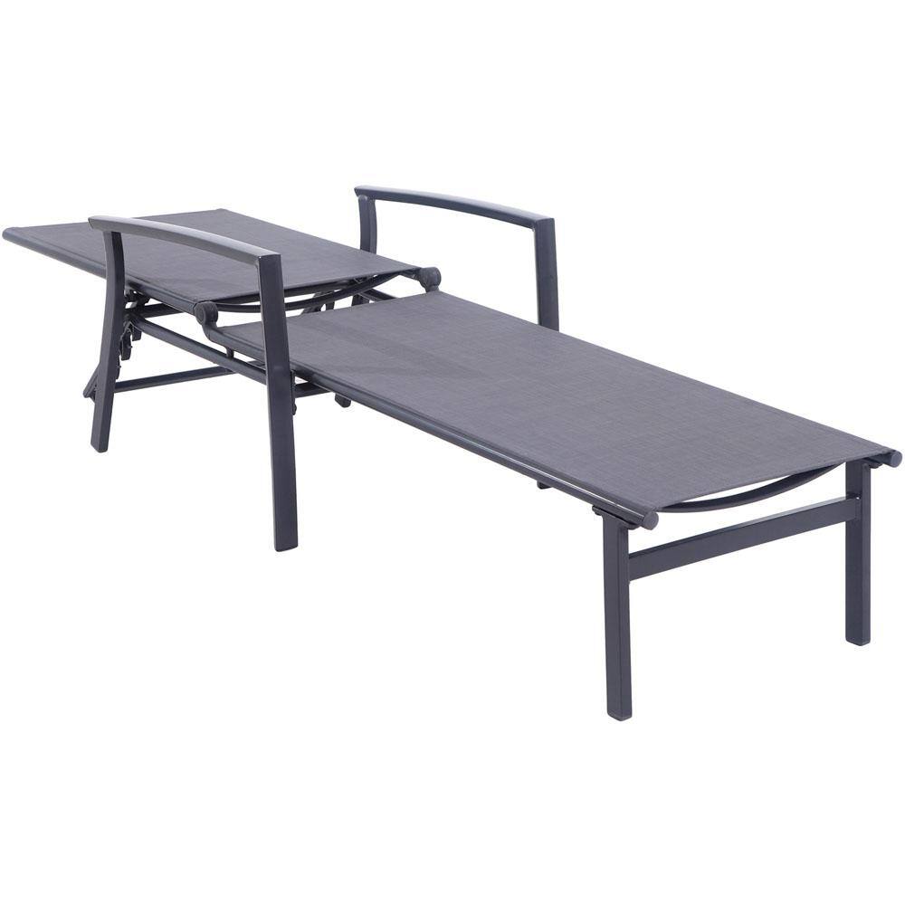 Naples Gray Aluminum Outdoor Chaise Lounge with Adjustable Backrest