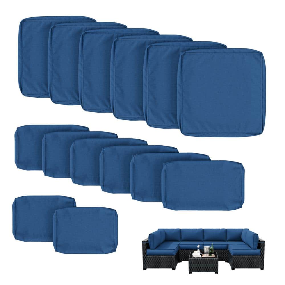 WNP 14-Piece Patio Cushion Covers Replacement with Zipper