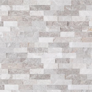 Luna Gray Ledger Panel 6 in. x 24 in. Splitface Marble Wall Tile (6 sq. ft./Case)