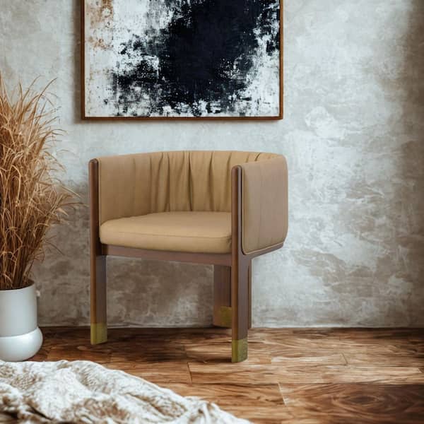 Elati Tan Vegan Leather Dining Chair