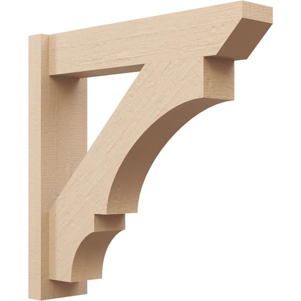 Ekena Millwork 6 in. x 26 in. x 26 in. Balboa Slat Rough Cedar Woodgrain Timberthane Polyurethane Outlooker, Primed Tan