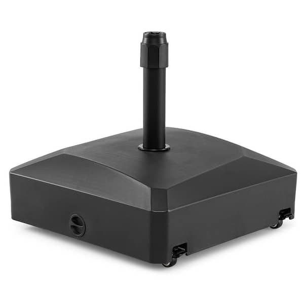 176 lbs. Mobile Fillable Patio Umbrella Base with 4 Wheels 2 Locks for 1.4-1.9 in. Pole in Black