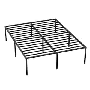 Nyla Black Metal Frame Full Platform Bed with Steel Slats