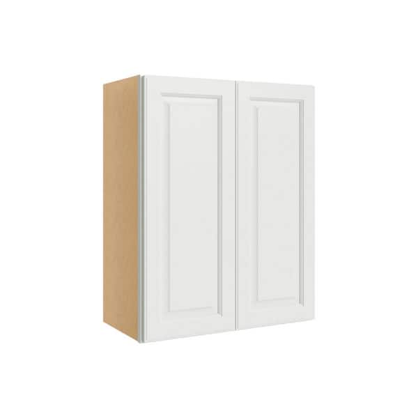 Unbranded Brighton Raised 42 in. W x 30 in. H x 12 in. D Plywood Assembled Wall Cabinet in Painted White