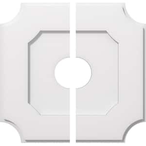 18 in. O.D. x 4 in. I.D. x 1 in. P Locke Architectural Grade PVC Contemporary Ceiling Medallion (2-Piece)