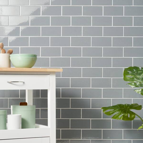 Remington Gray 2.95 in. x 5.9 in. Polished Porcelain Wall Tile (5.32 sq. ft./Case)
