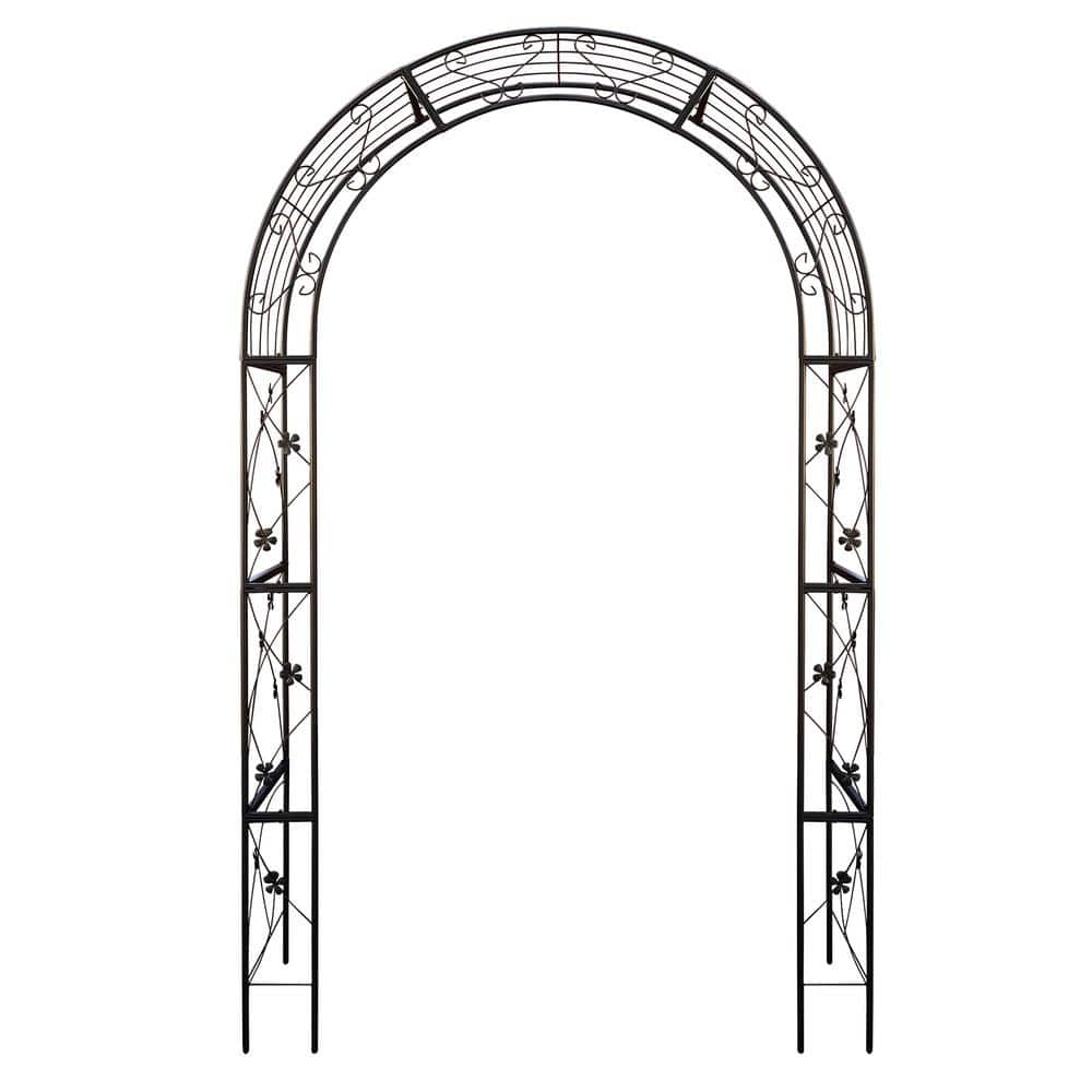 58 in. L x 19 in. W x 98.40 in. H Black Metal Outdoor Garden Arch Trellis Climbing Plants Support price history on PriceWatchPro
