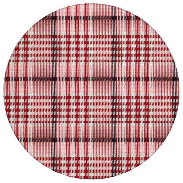 Addison Rugs Chantille Machine Washable Indoor/Outdoor Abstract ACN1054 Red 8 ft. x 8 ft. Area Rug