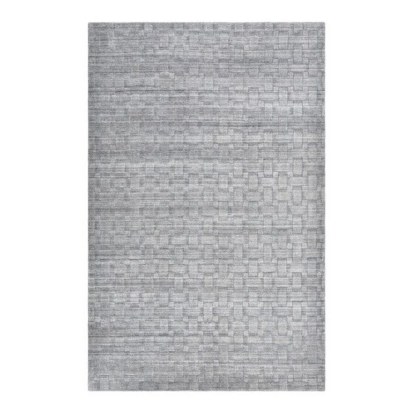 Solo Rugs Peyton Contemporary Modern Gray 8 ft. x 10 ft. Hand Loomed Area Rug