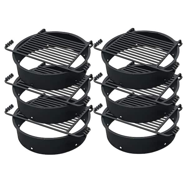 H-16 B6X2 Park Style Outdoor BBQ Charcoal Grill w/ Swivel, 2-Pack
