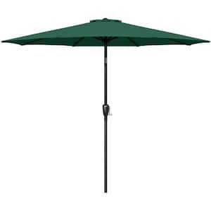9 ft. Aluminum Market Push Button Patio Umbrella in Green with 8-Sturdy Ribs