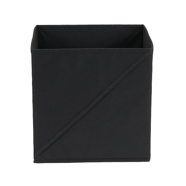 6 Black/Gray Essentials Collapsible Storage Container Bins Handle 11" x10" x10" 