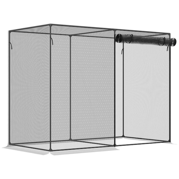 Otryad 6ft. x 3 ft. Greenhouse Crop Cage, Plant Protection Tent with Zippered Doors for Vegetable Garden, Backyard, Black