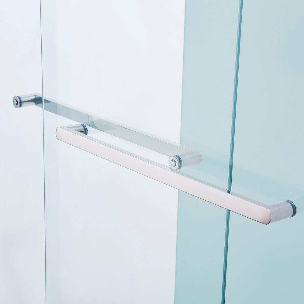 Chrome Double Sliding Shower Door with Clear Tempered Glass