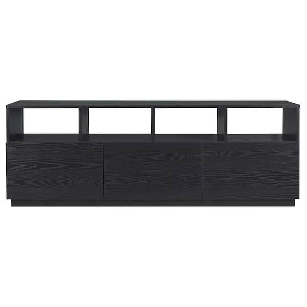 Meyer&Cross Cumberland 68 in. Black Grain TV Stand Fits TVs up to 75 in.