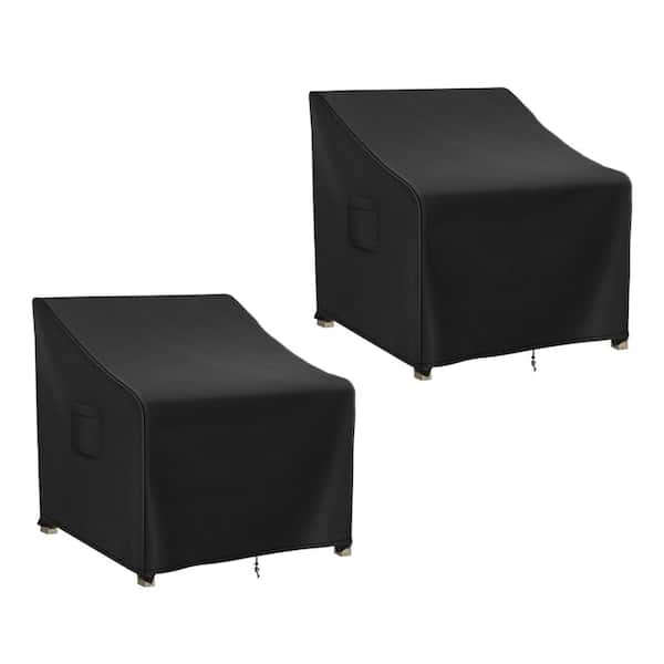 30" W x 27" D x 36" H Black Outdoor Chair Cover 2-Pack