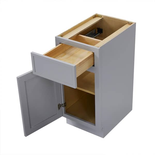 Vanity Art 15 in. W x 21 in. D x 32.5 in. H 1-Drawer Bath Vanity Cabinet Only in Gray