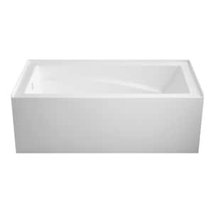 Oriel 60 in. Acrylic Left Drain Rectangular Alcove Bathtub in White