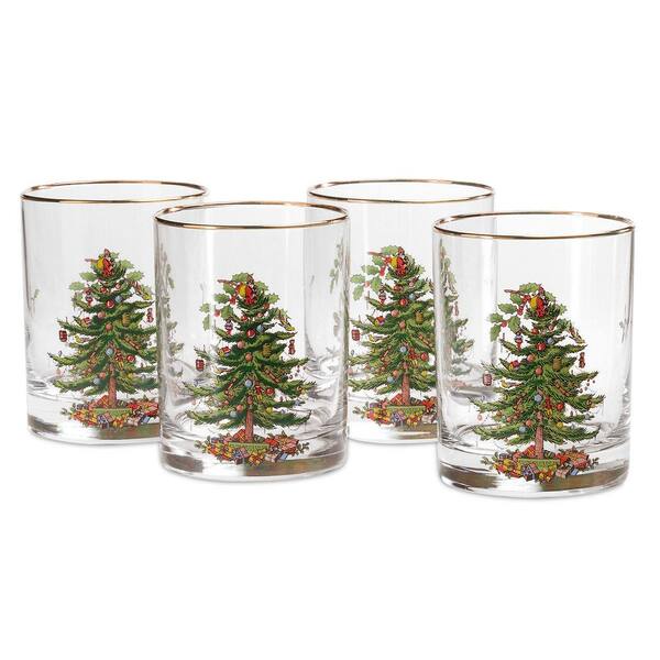Spode Christmas Tree Hi-ball Glasses Set of 4 