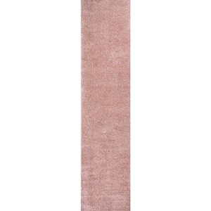 Haze Solid Low-Pile Pink 2 ft. x 16 ft. Runner Rug