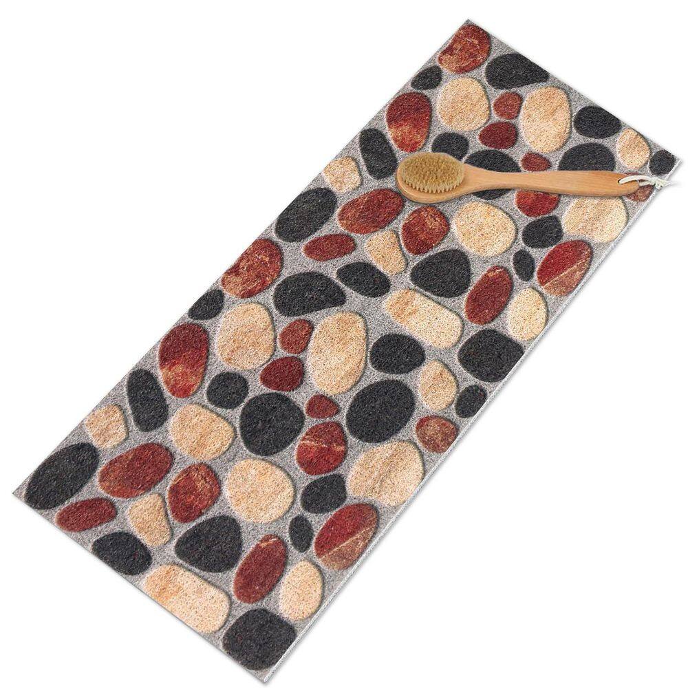"Non-Slip Shower Bath Mat with Soft Loofah Texture 16"" x 39"" Quick Drying Multiple Drainag for Walk-in Shower in Gray" price history on PriceWatchPro