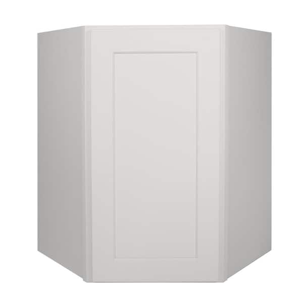HOMEIBRO Newport Shaker Dove Ready to Assemble Wall Diagonal Corner Cabinet 24 in. W x 30 in. H x 24 in. D