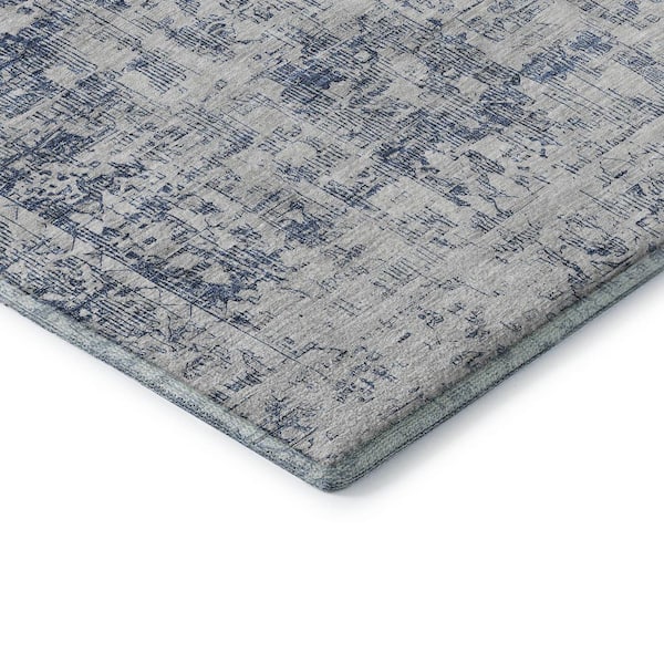 Mayfield Premium Machine Washable Abstract AMF1229 Navy 10 ft. x 14 ft. Area Rug