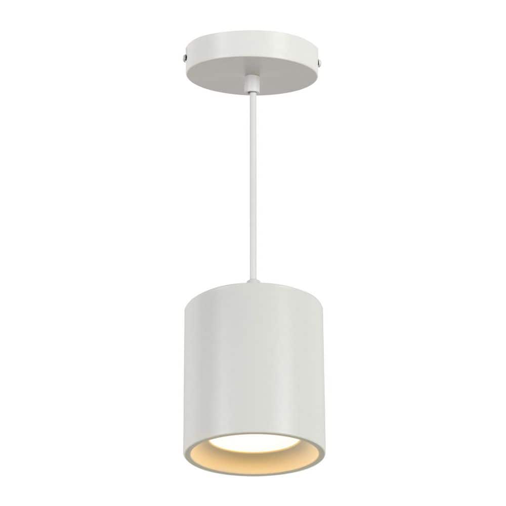 Modern 8-Watt 1-Light White Drum Integrated LED Mini Pendant Light with Aluminum Shade for Kitchen, Dining Room price history on PriceWatchPro