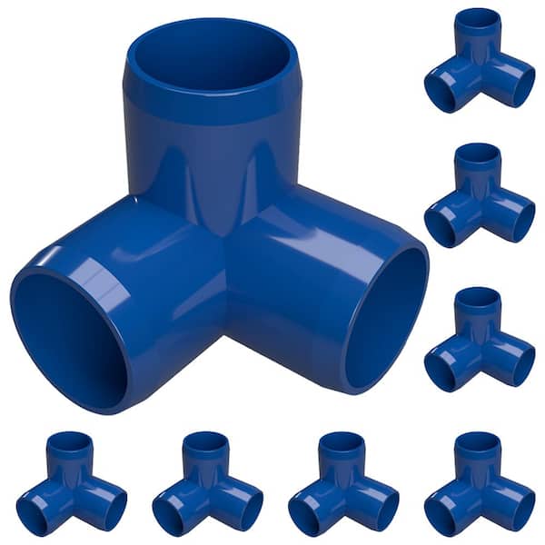 Formufit 3/4 in. Furniture Grade PVC 3-Way Elbow in Blue (8-Pack)