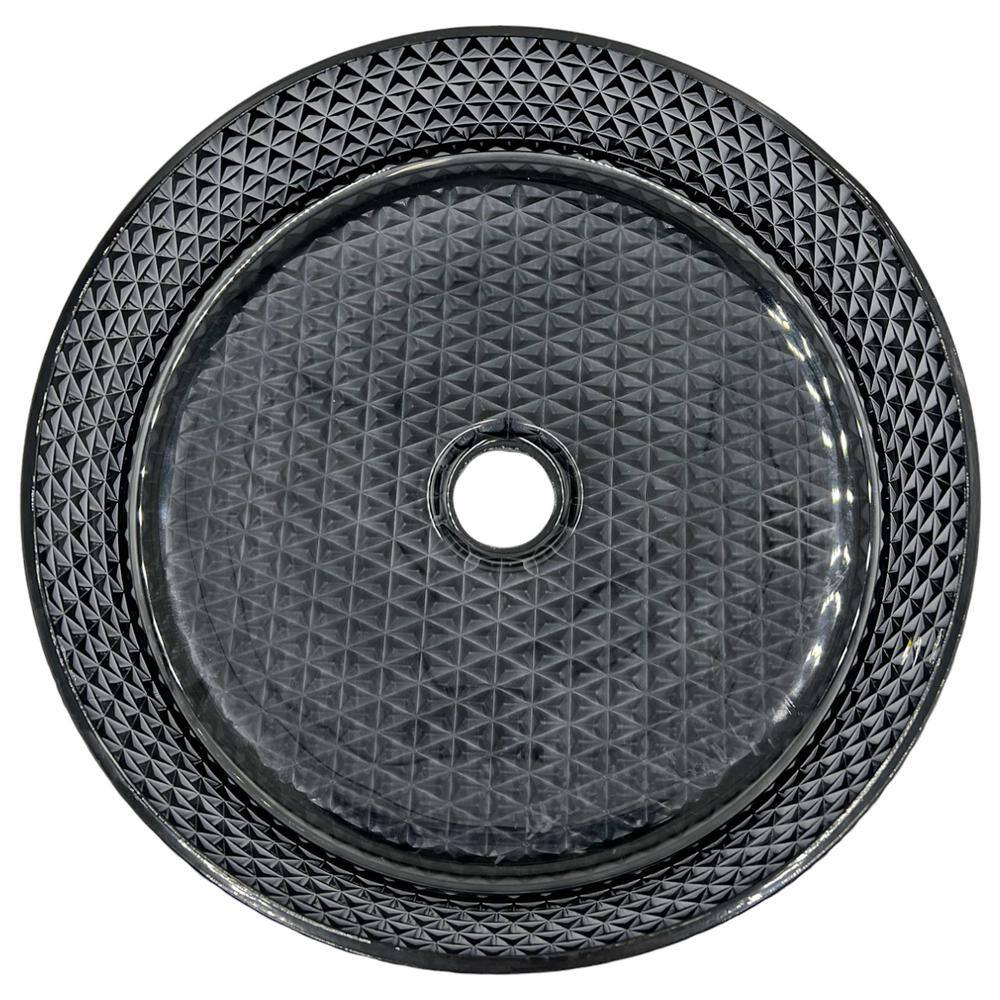Scotch 16" Black Tempered Glass Circular Vessel Sink