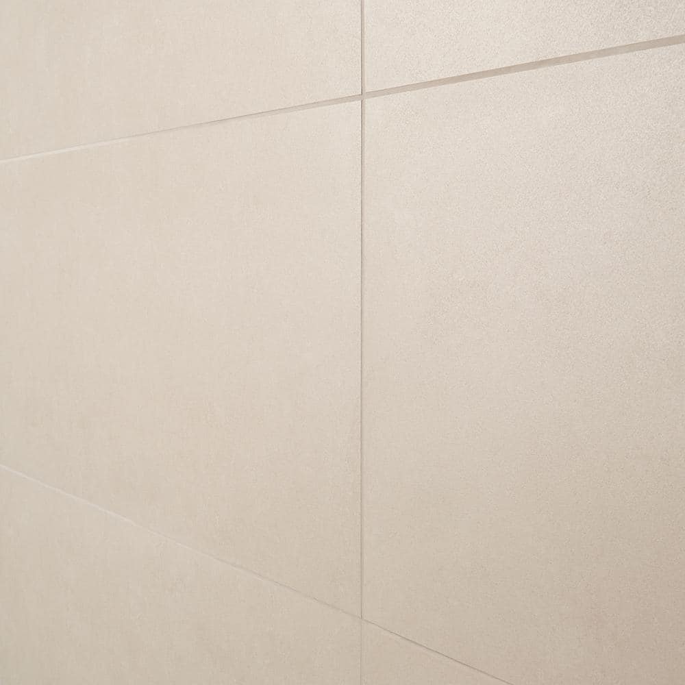 ToughTech 12" x 24" Matte Beige Porcelain Wall and Floor Tile