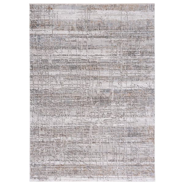 Princeton 3 ft. x 4 ft. Ivory/Gray Striped High-Low Area Rug