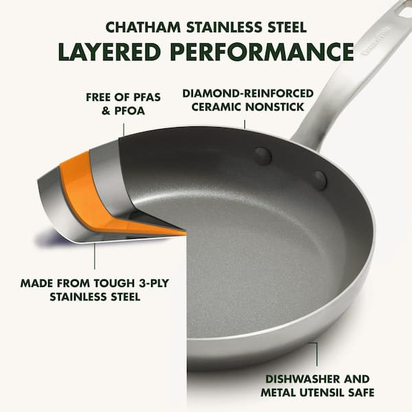 Chatham Black Ceramic Nonstick 1-Quart and 2-Quart Saucepan Set with Lids