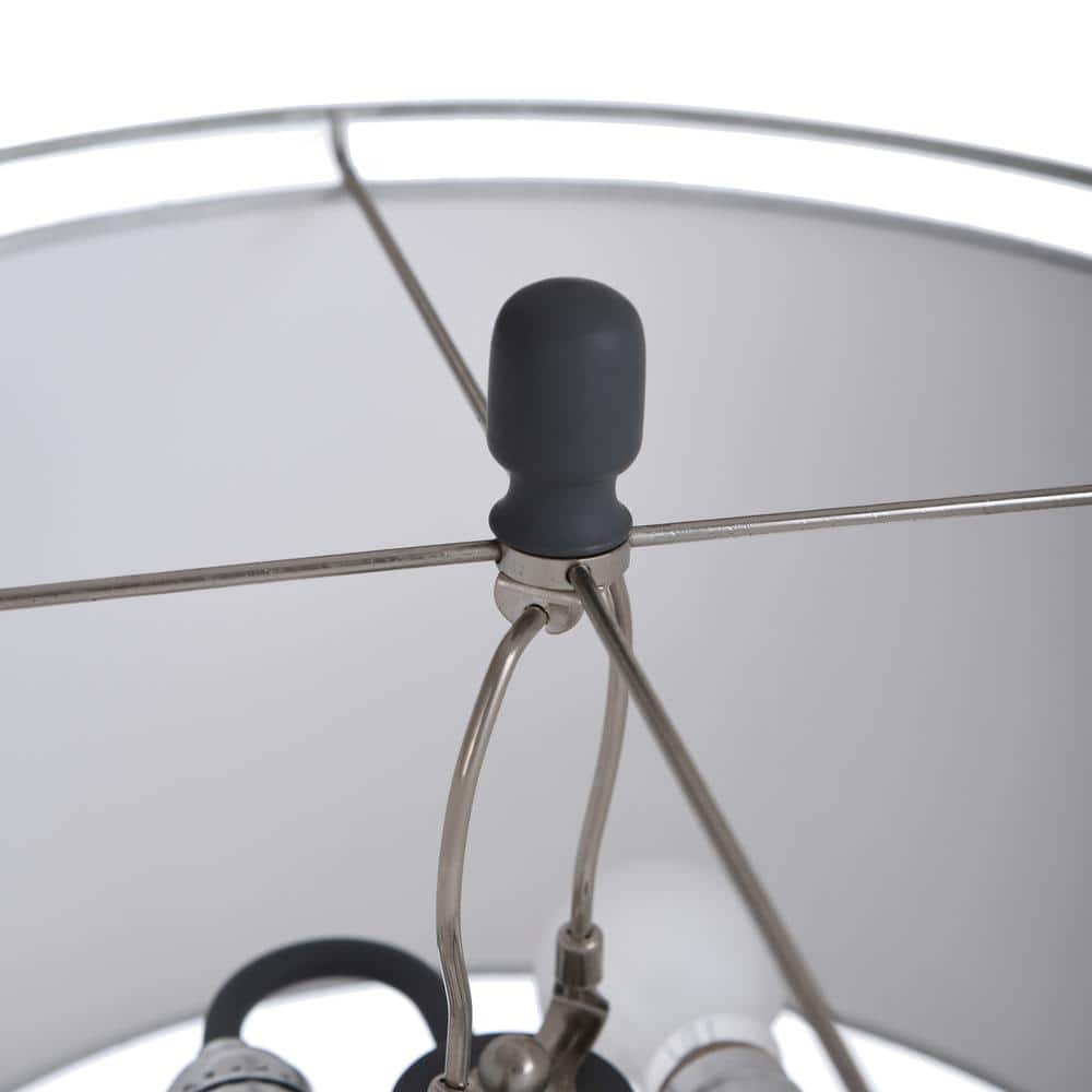 Lari 63" Black and Wood Industrial Floor Lamp with Drum Shade