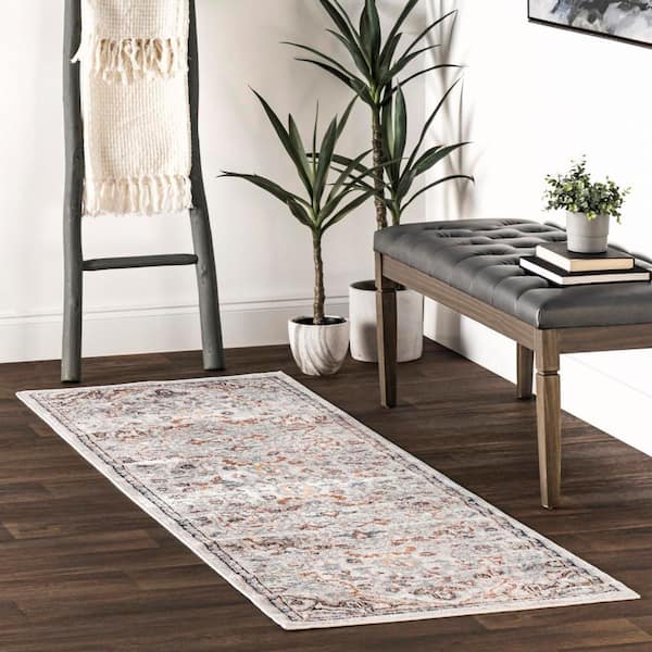 Cady Machine Washable Transitional Beige 2 ft. 8 in. x 8 ft. Runner Rug