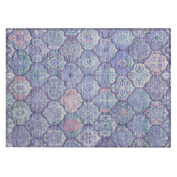 Chantille Machine Washable Indoor/Outdoor Abstract ACN2879 Purple 3 ft. x 4 ft. Area Rug