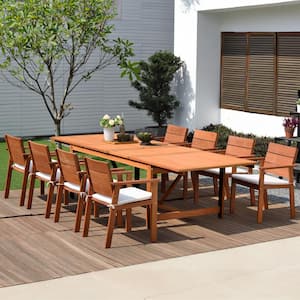 Charles 9-Piece Patio Dining Set with Off-White Cushions