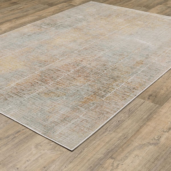 Muse Beige/Multi 2 ft. x 8 ft. Abstract Stripe Distressed Polyester/Polypropylene Blend Indoor Runner Area Rug