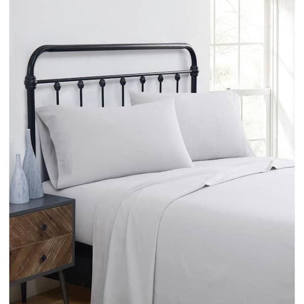 Truly Soft 3-Piece Grey Solid Cotton Flannel Twin Sheet Set