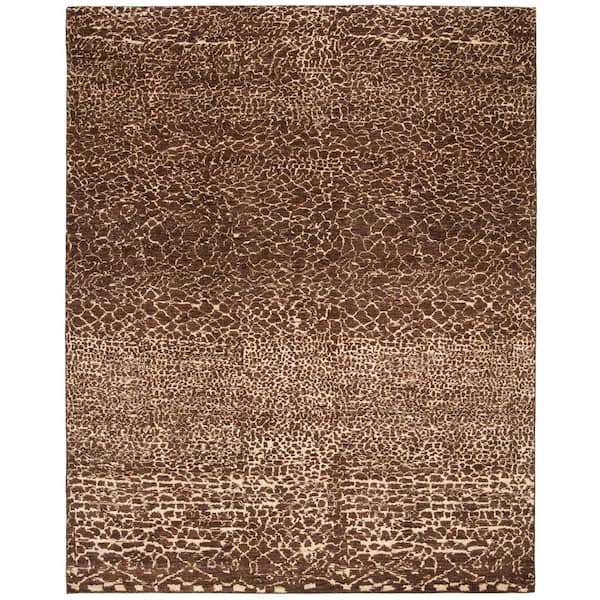 Asian Fusion 8 ft. x 10 ft. Chocolate/Beige Abstract Area Rug