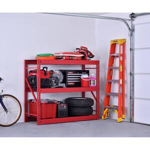 3-Tier Industrial Duty Steel Freestanding Garage Storage Shelving Unit in Red (65 in. W x 54 in. H x 24 in. D)